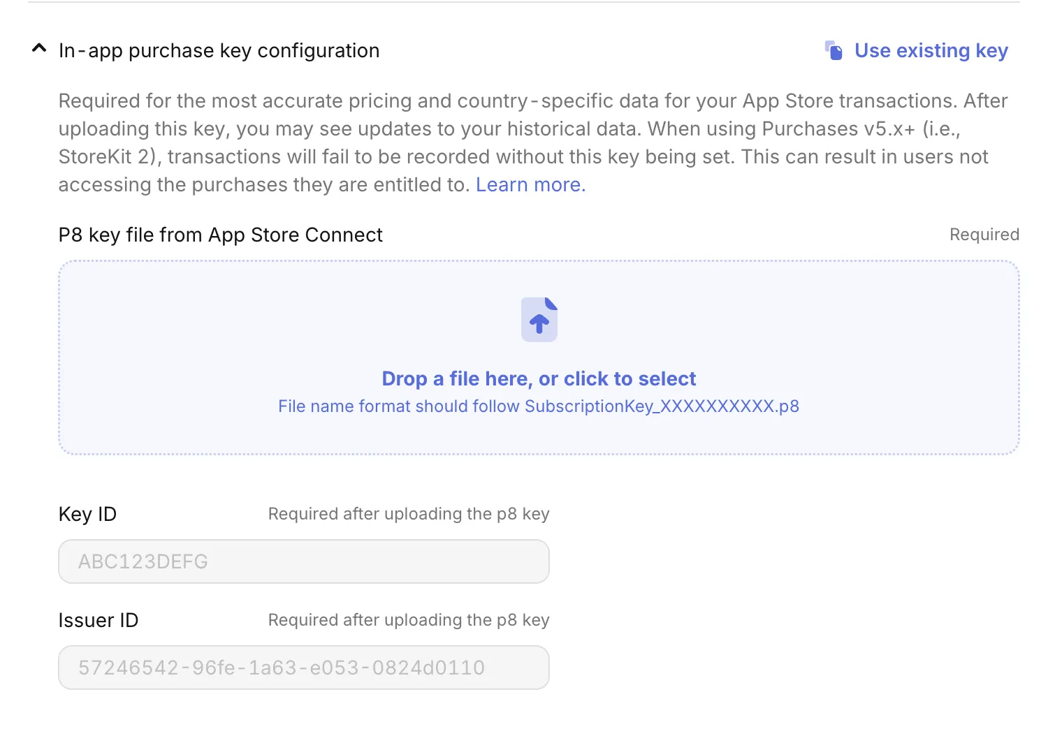 In-App Purchase Key