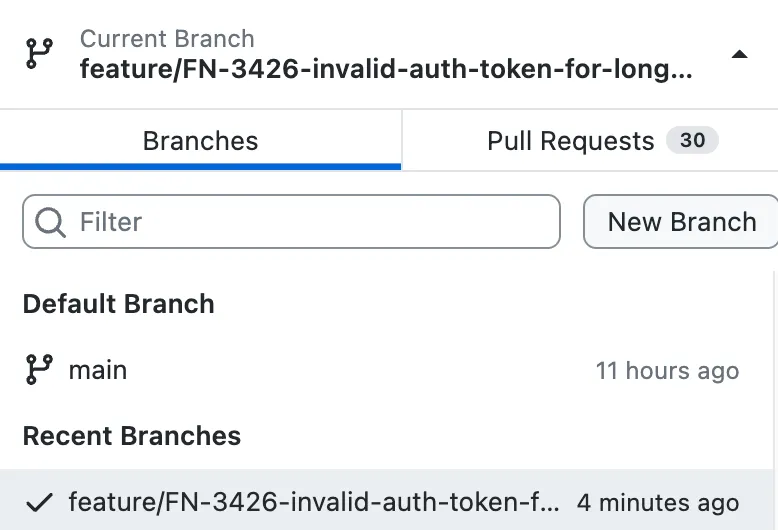 Create new branch